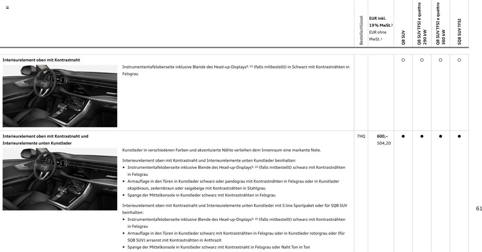 Audi Q8 - Seite 61 - gültig ab 06.11.2025
