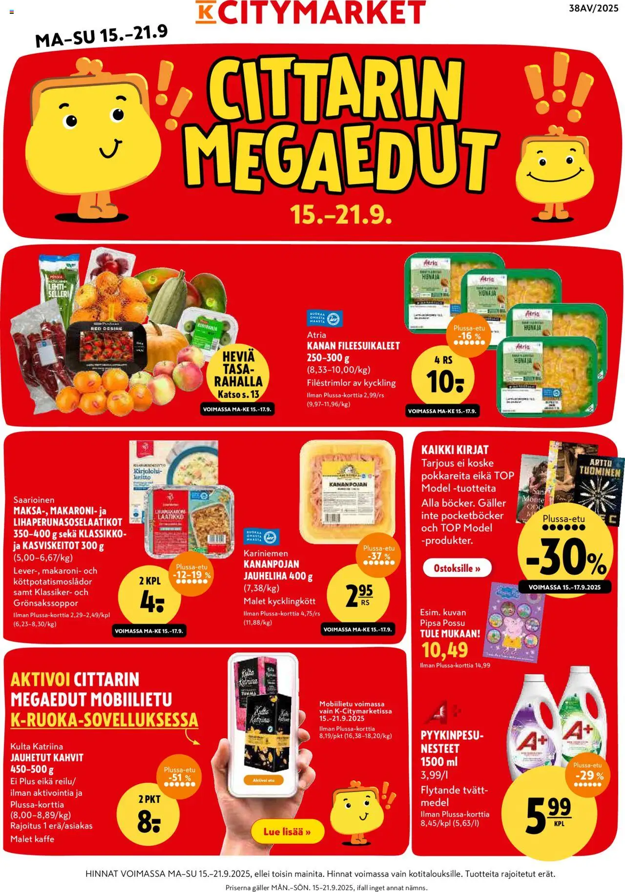 K-Citymarket tarjoukset - sivu 1- voimassa alkaen 15/09/2025