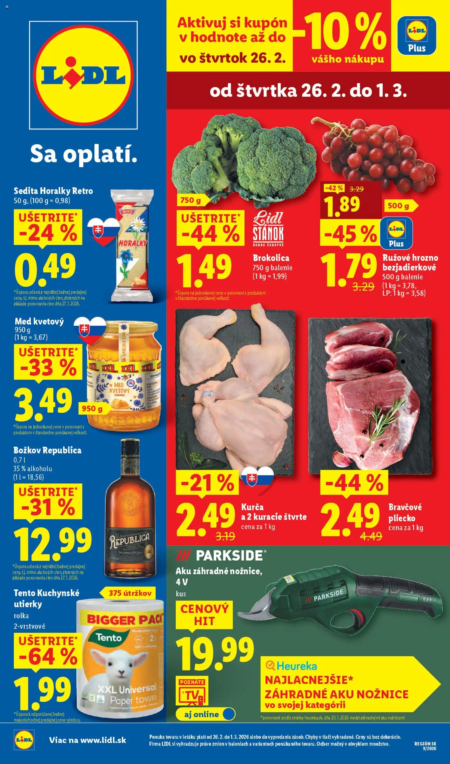 Lidl leták - strana 1- platný od 26.02.2026