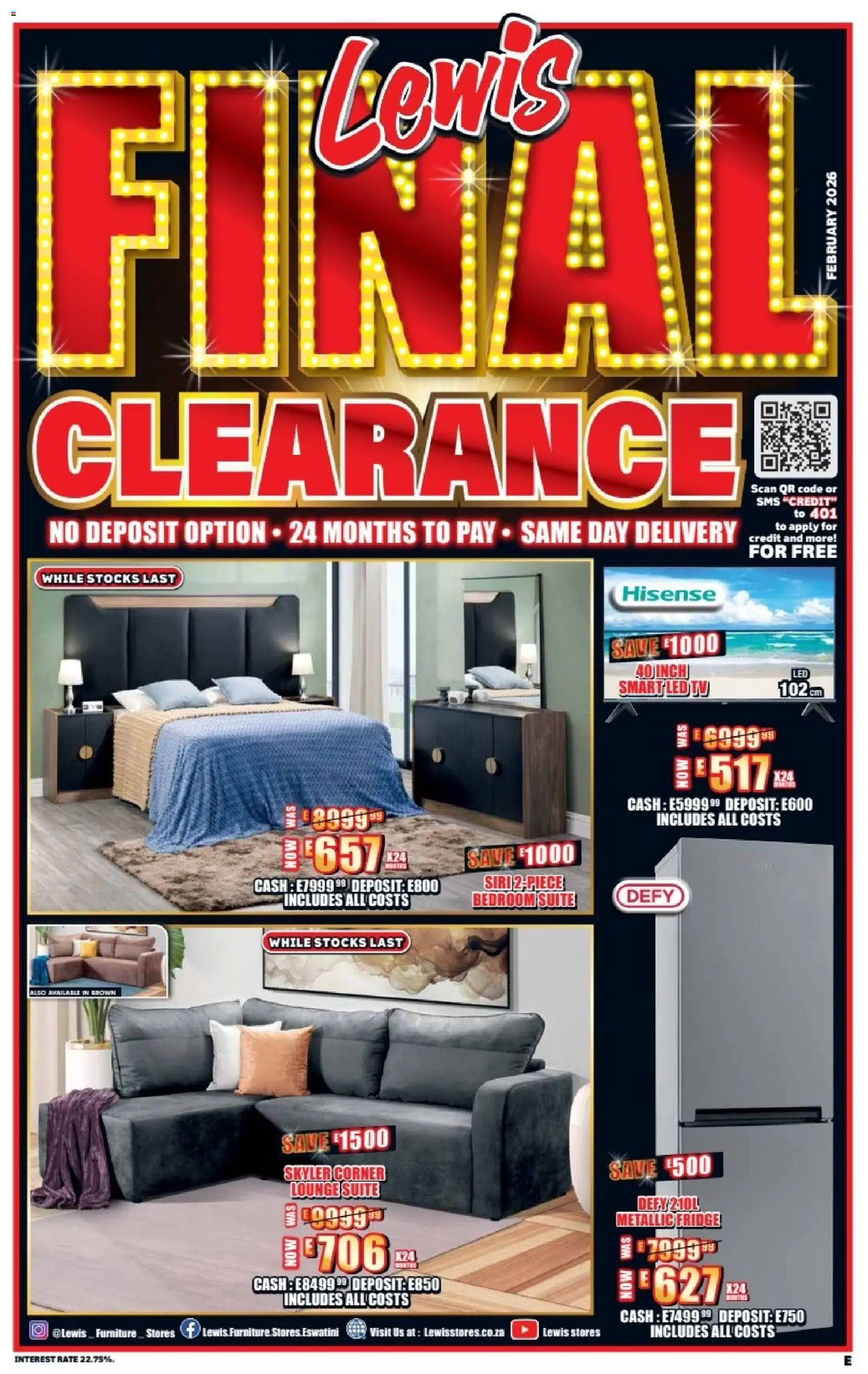 Lewis Stores - Eswatini Clearance Specials - page 1- valid from 23/02/2026