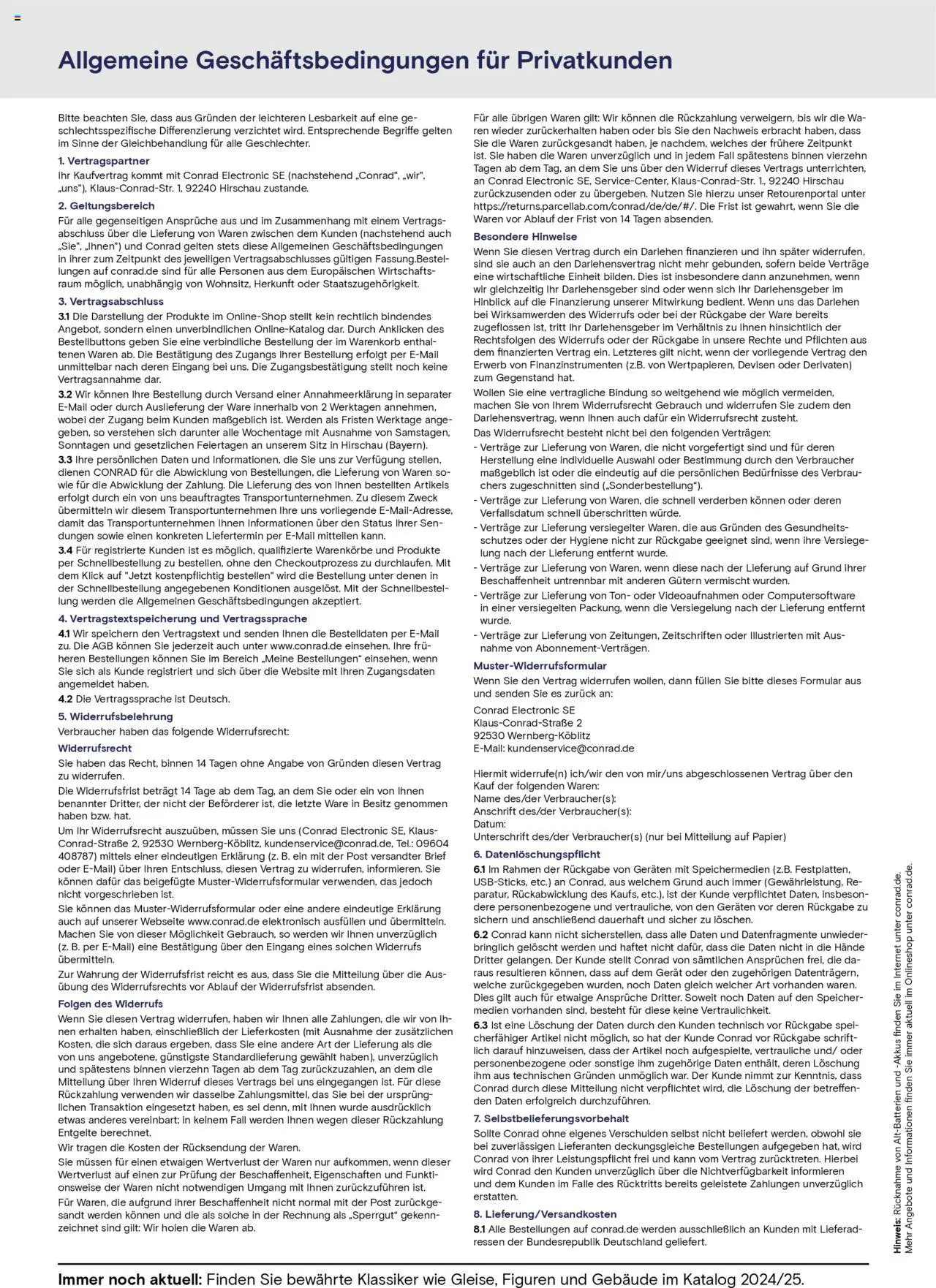 Conrad  Modellbahn Katalog - Seite 98 - gültig ab 25.08.2025