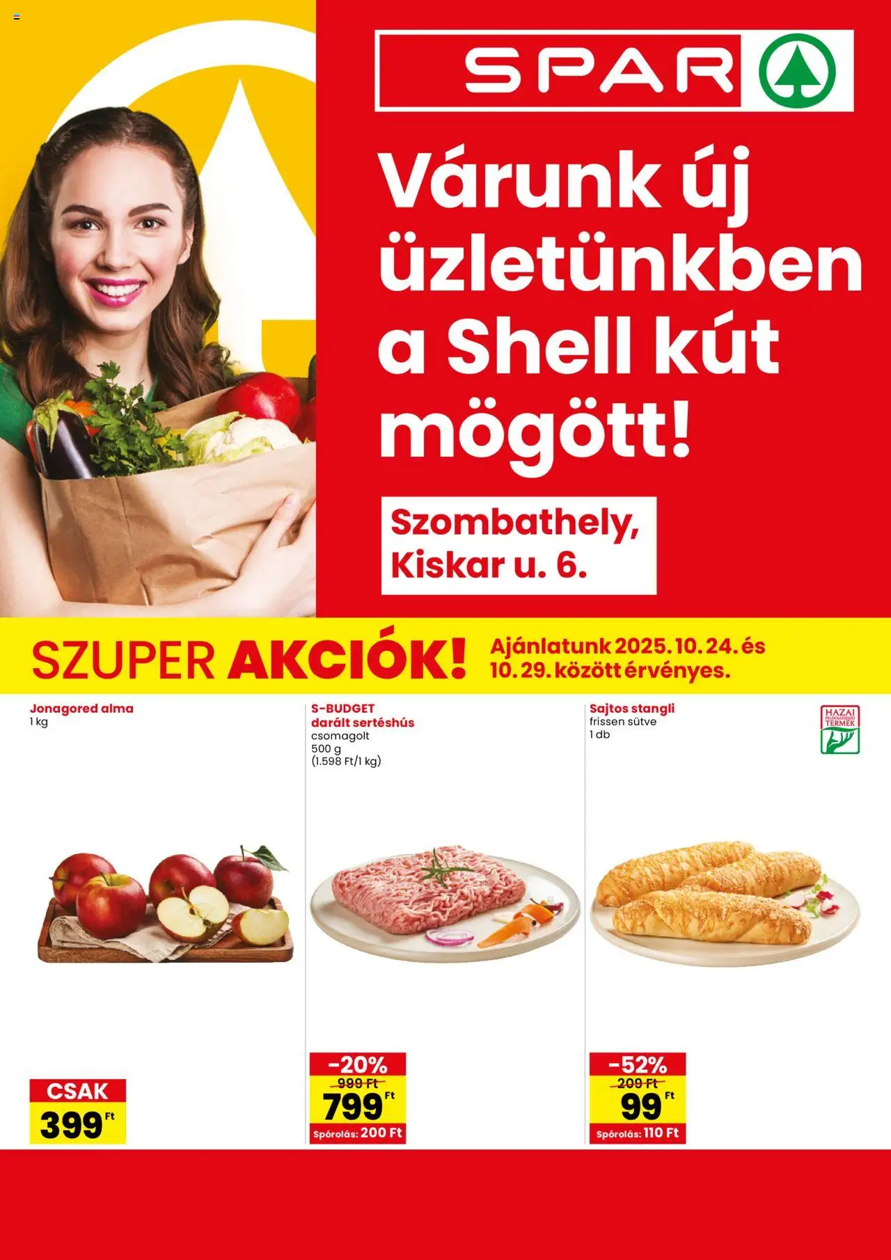 Spar Szombathely üzlet megújulás - 1oldal - érvényes 2025.10.24.-tól