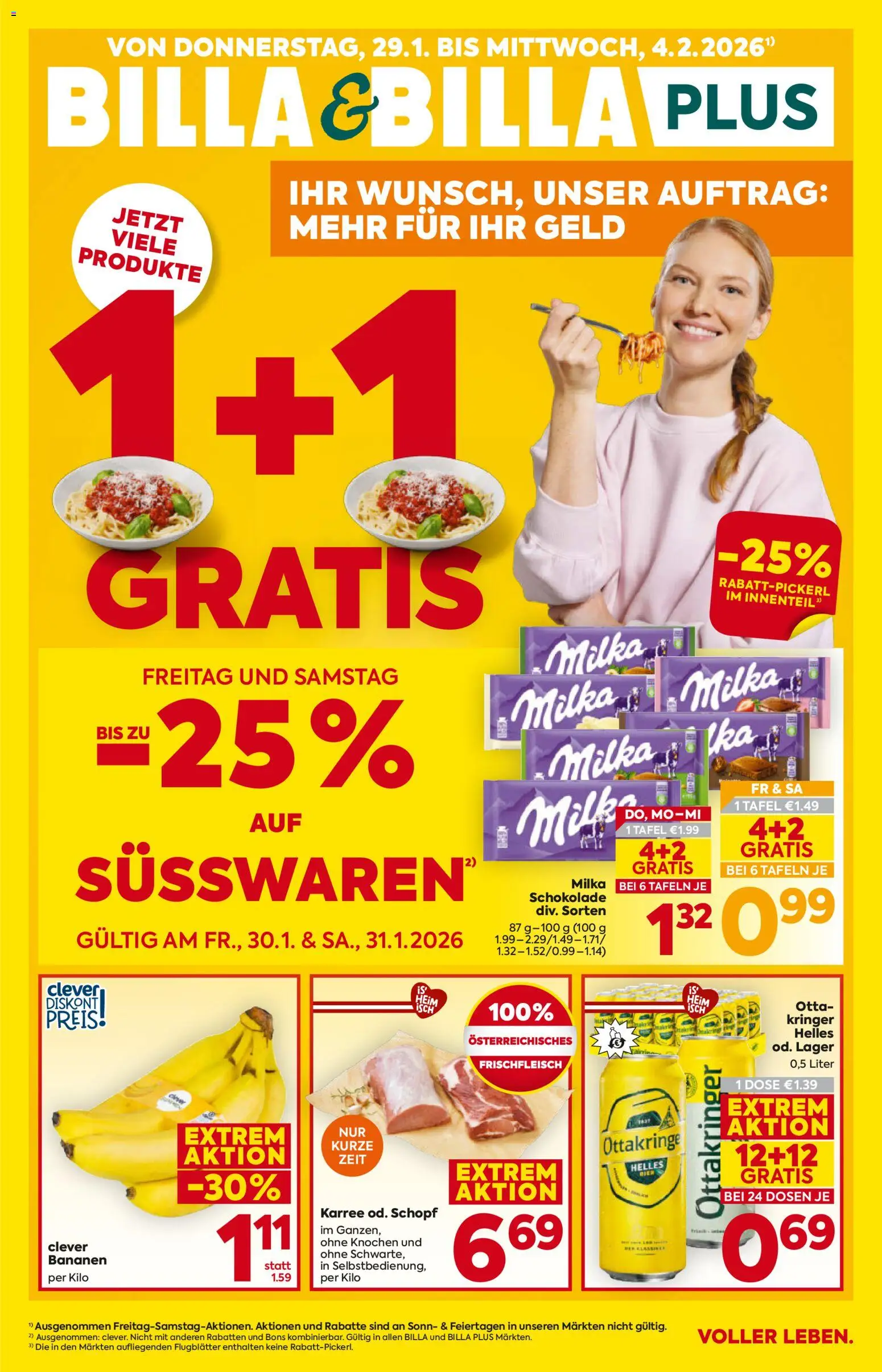 Billa Flugblatt - Seite 1- gültig ab 29.01.2026