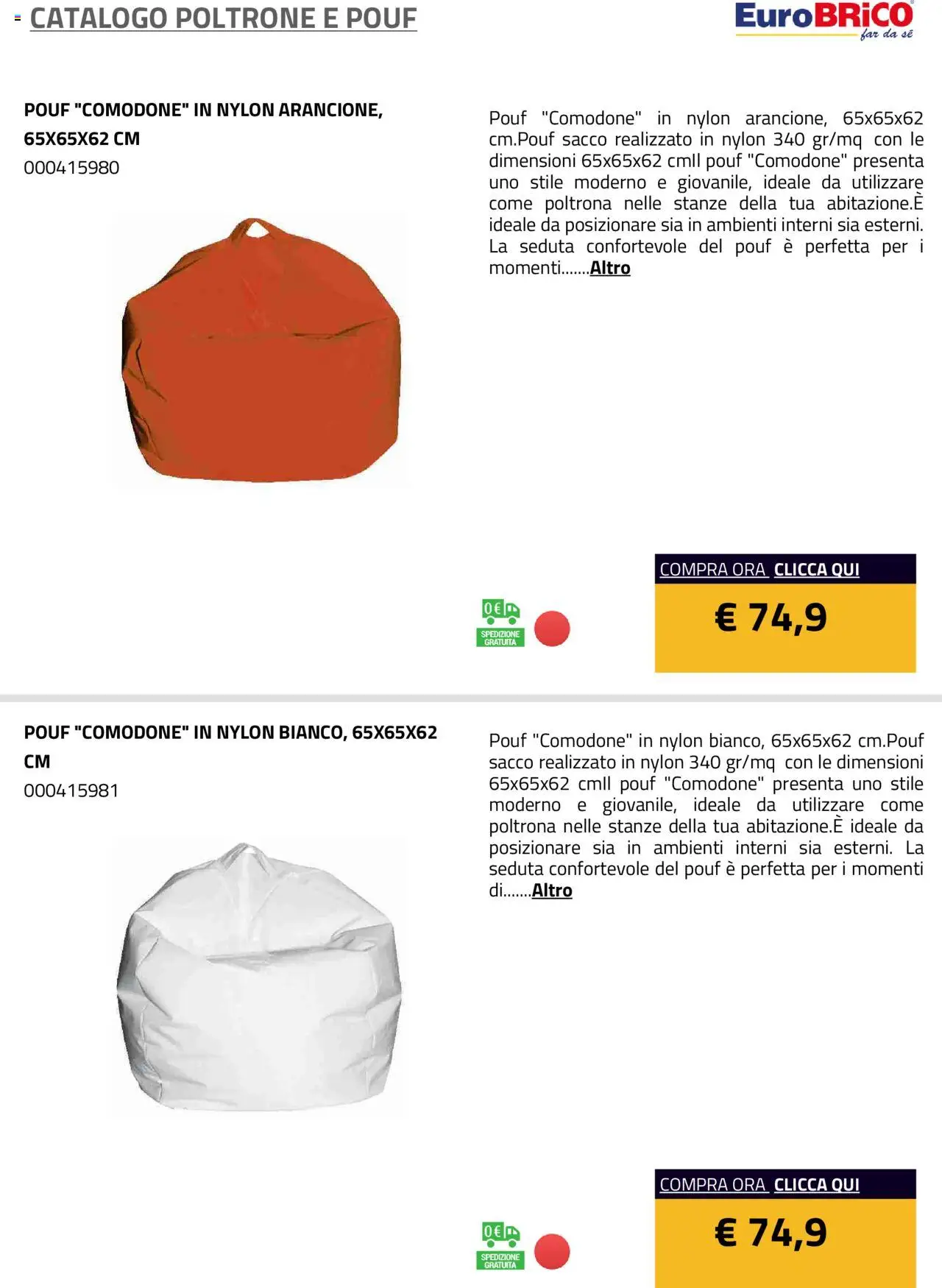 Eurobrico Poltrone e Pouf catalogo - pagina 36 - valido dal 23/07/2025