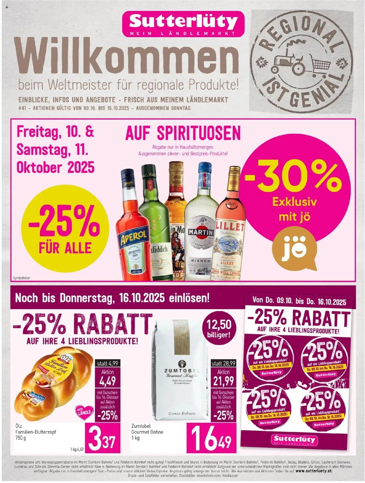 Sutterlüty Flugblatt - Seite 1- gültig ab 09.10.2025