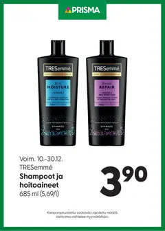 Esikatselu Prisma tarjoukset TRESemmé voimassa alkaen 10/12/2025