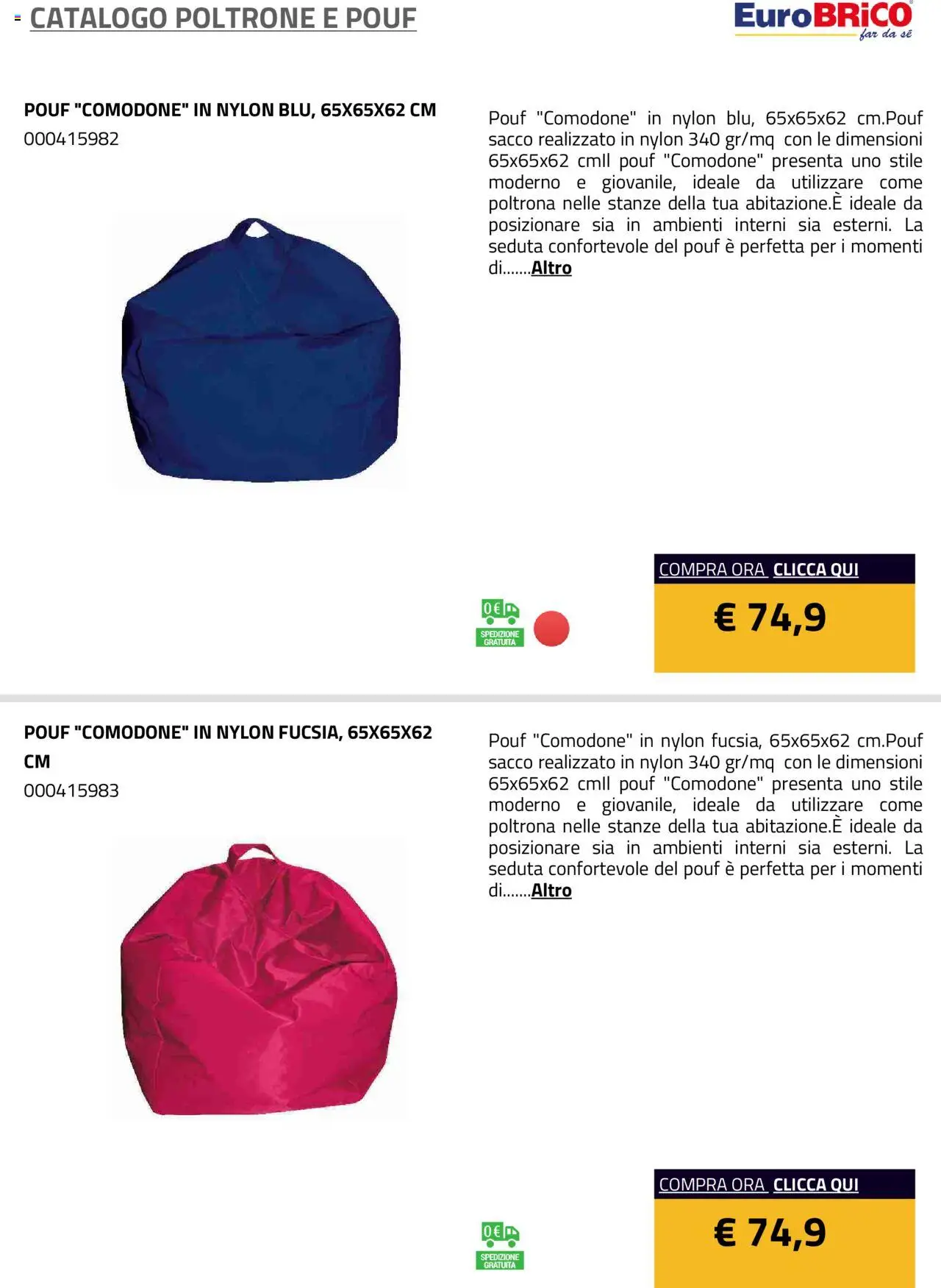 Eurobrico Poltrone e Pouf catalogo - pagina 37 - valido dal 23/07/2025