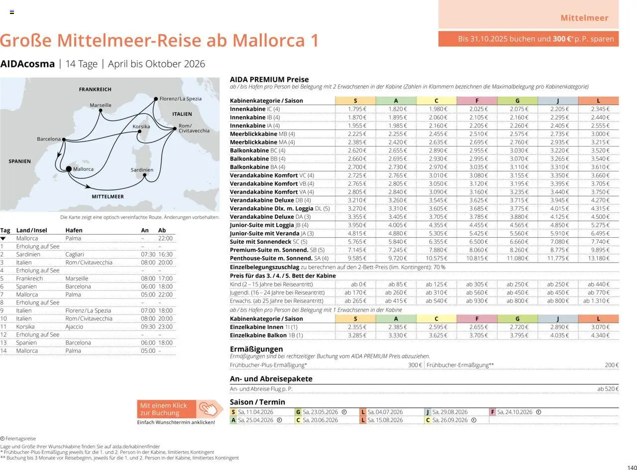 Aida Sommer 2026 - Seite 140 - gültig ab 01.03.2026