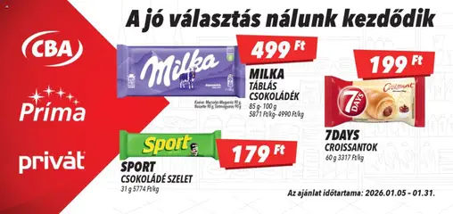 Előnézet CBA Príma - Óriásplakátok érvényes 2026.01.05.-tól