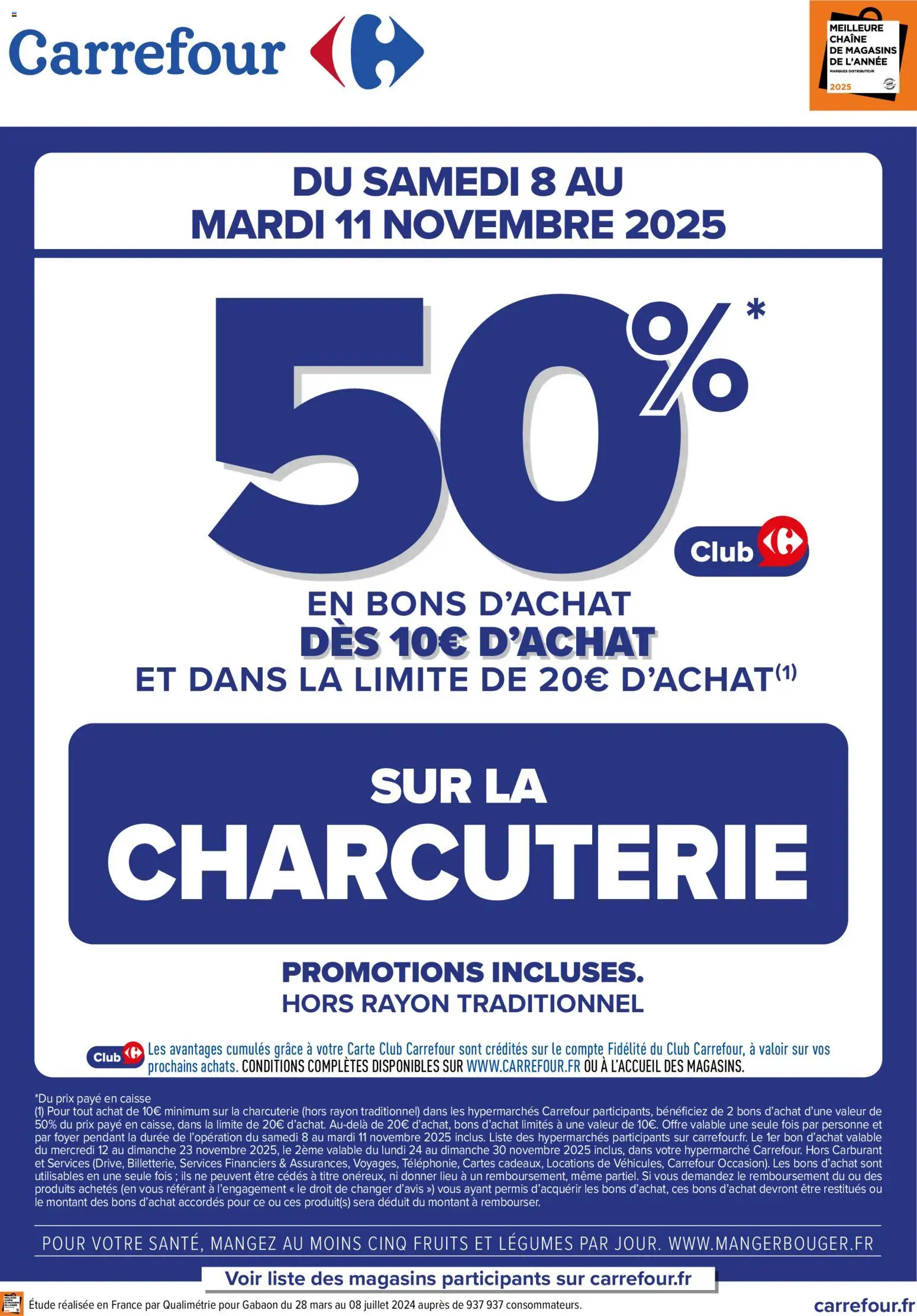 Carrefour Opération bons d’achat - page 1 - valable à partir du 08/11/2025