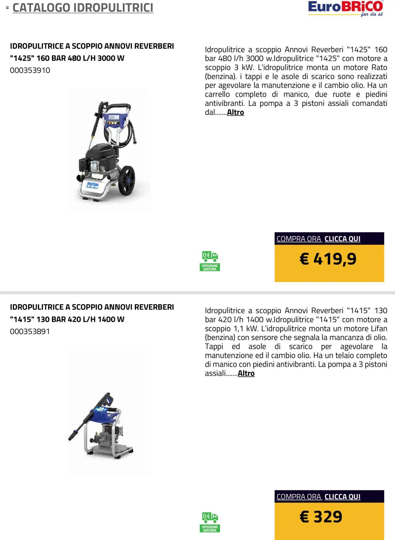 Eurobrico Idropulitrici catalogo - pagina 8 - valido dal 23/07/2025