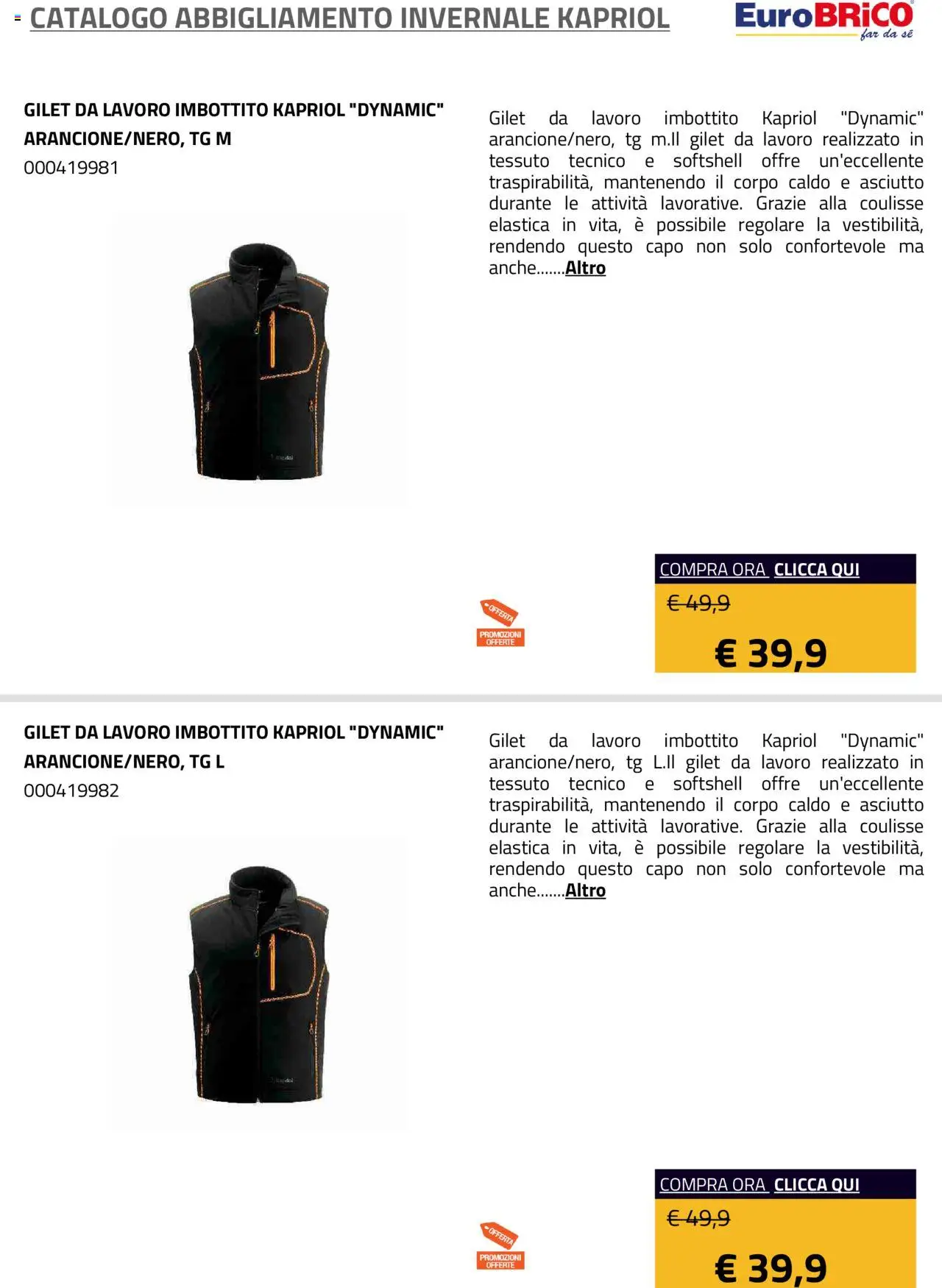 Eurobrico Abbigliamento Invernale Kapriol catalogo - pagina 2 - valido dal 23/07/2025