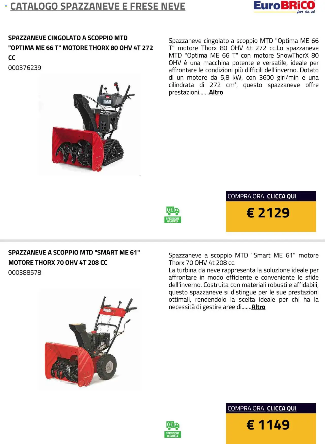 Eurobrico Spazzaneve e Frese neve catalogo - pagina 3 - valido dal 23/07/2025