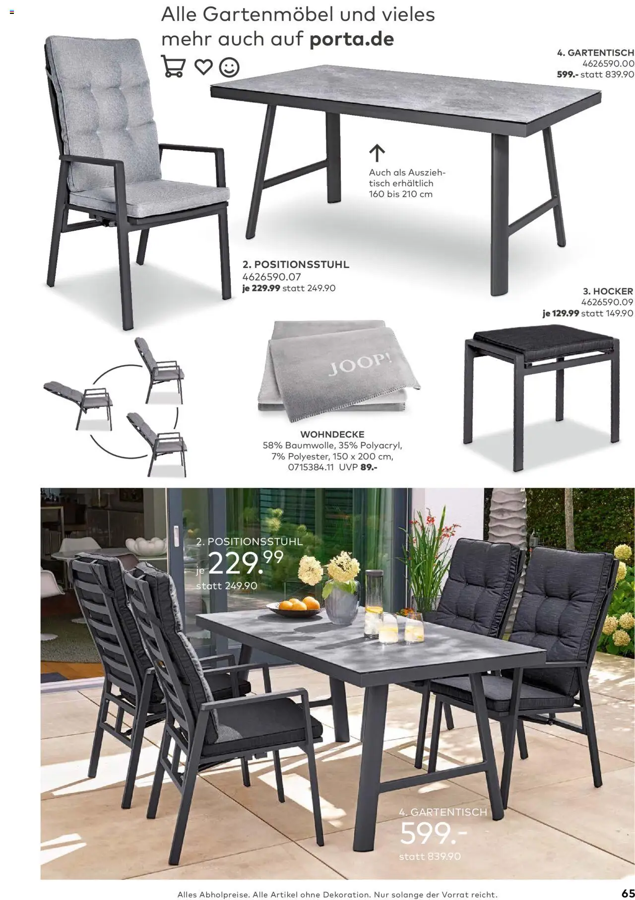 Porta! - Outdoor - Gartenmöbelkatalog 2025 - Seite 65 - gültig ab 02.03.2025