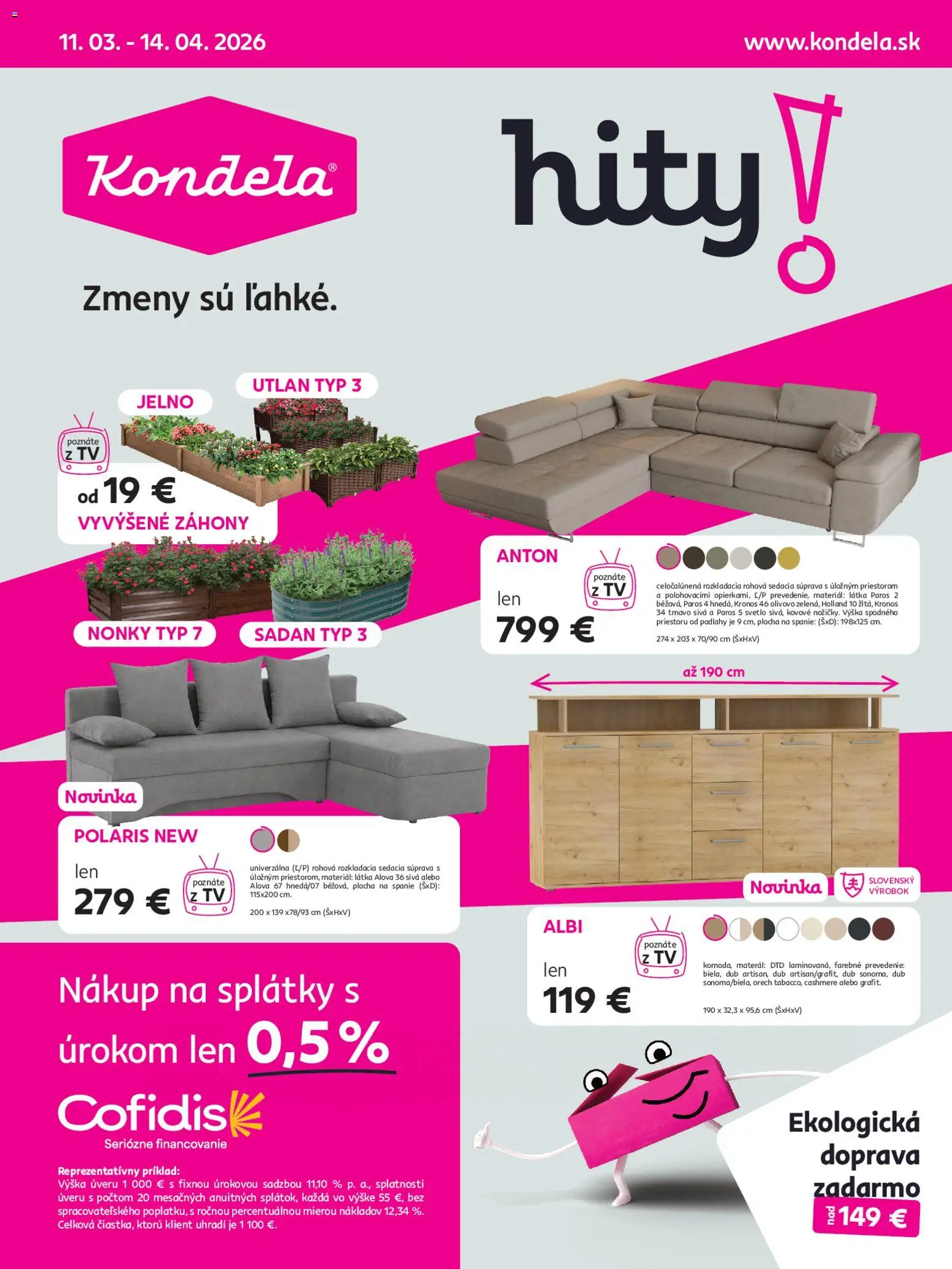 Kondela leták - strana 1- platný od 11.03.2026