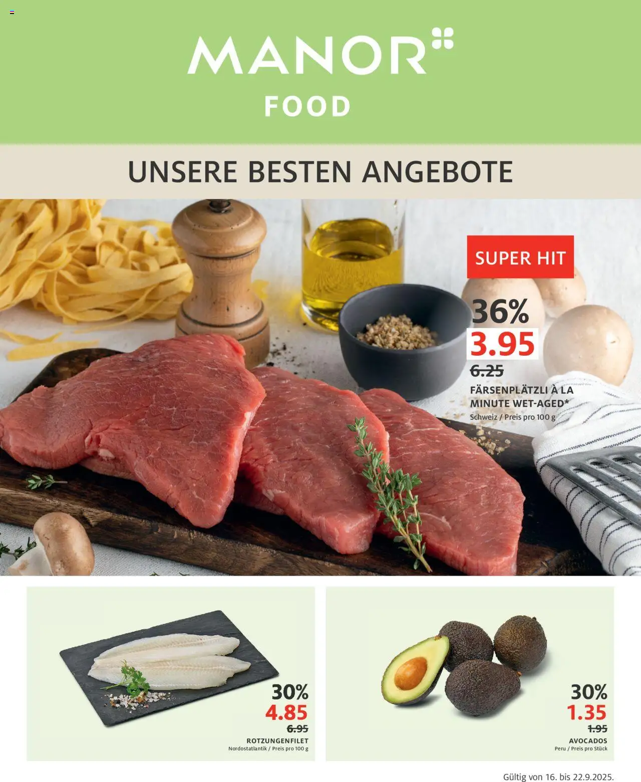 Manor Aktionen - Seite 1- gültig ab 16.09.2025