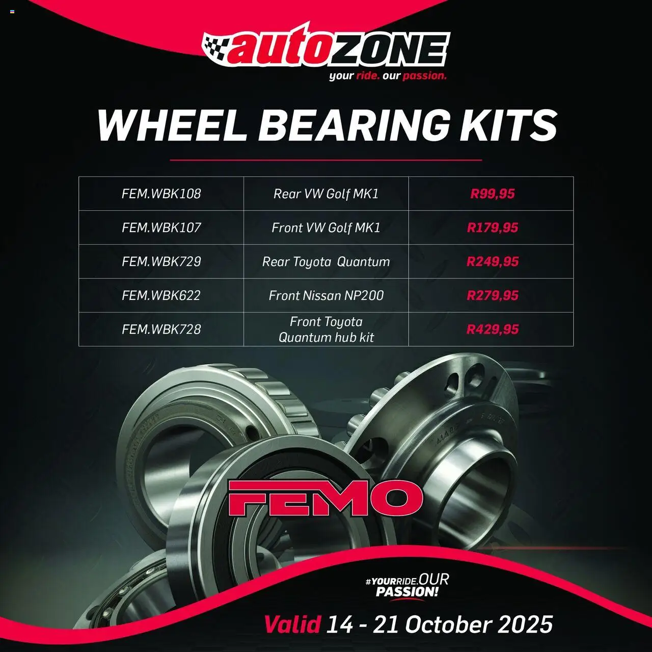 AutoZone Wheel Bearing Kits - page 1- valid from 14/10/2025