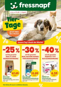 Vorschau Fressnapf Flugblatt gültig ab 31.07.2025