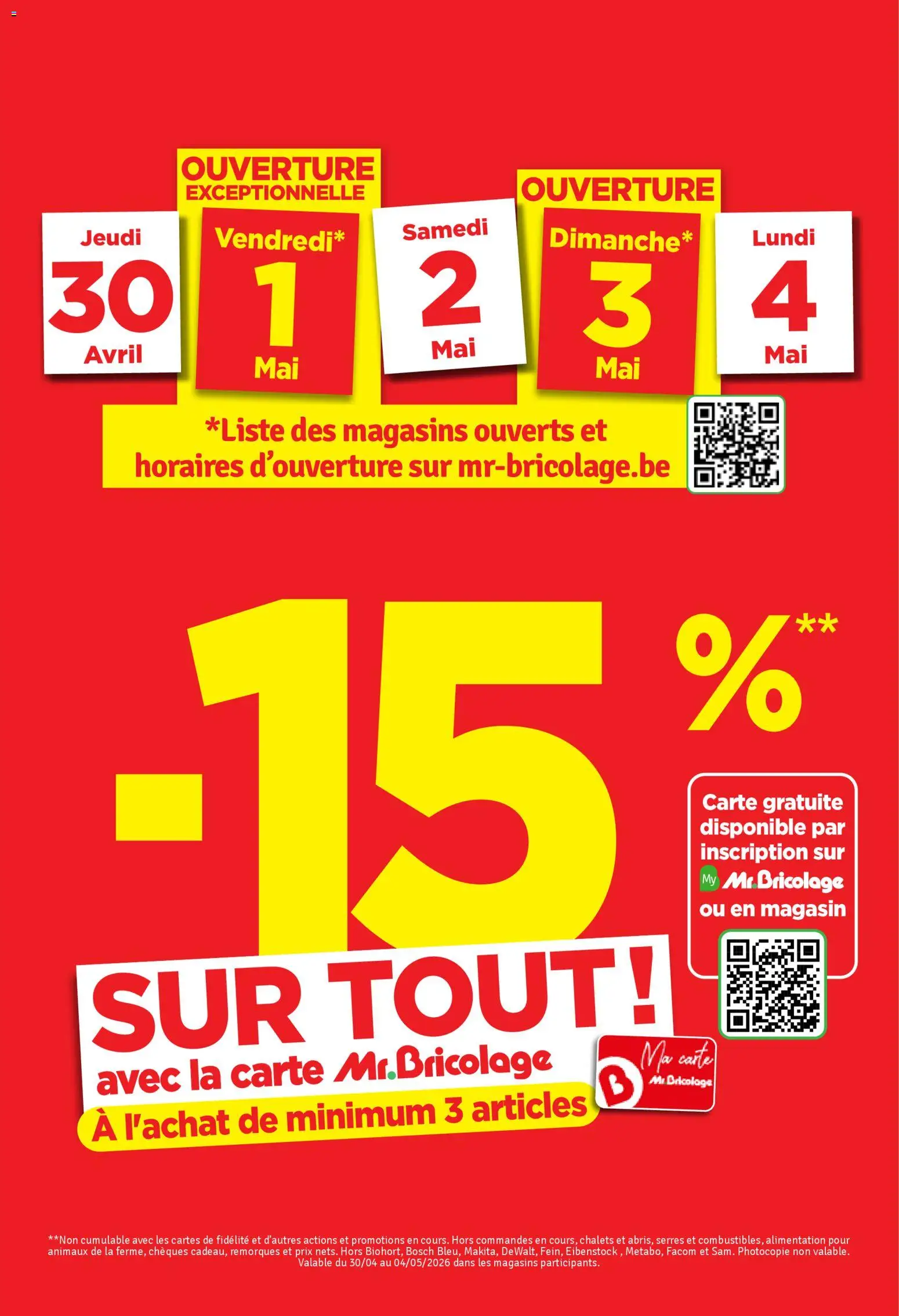 Mr Bricolage folder / publicité - pagina 1- geldig vanaf 28/04/2026