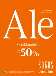 Esikatselu Sokos tarjoukset voimassa alkaen 27/12/2025