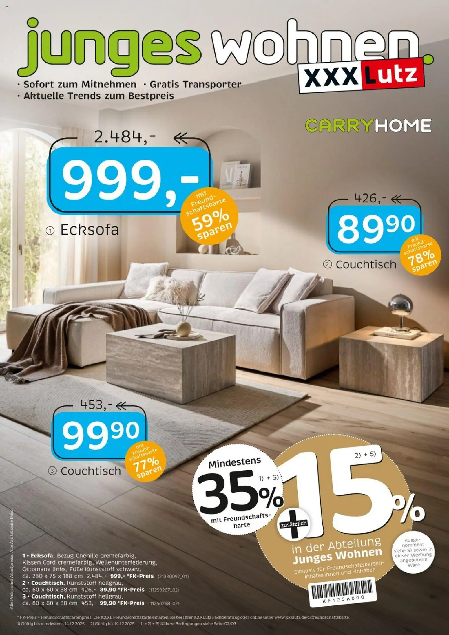 XXXL Lutz Junges Wohnen - Seite 1 - gültig ab 30.11.2025