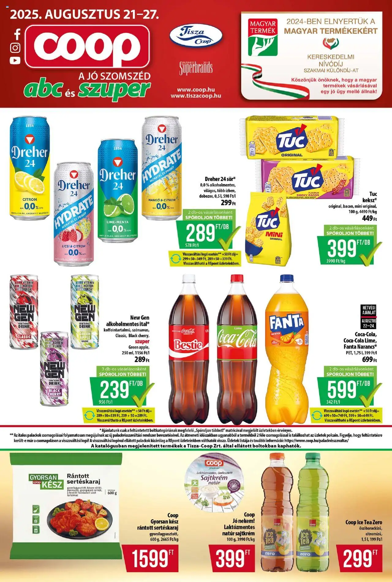COOP Szolnok Akciós újság - 1oldal - érvényes 2025.08.21.-tól