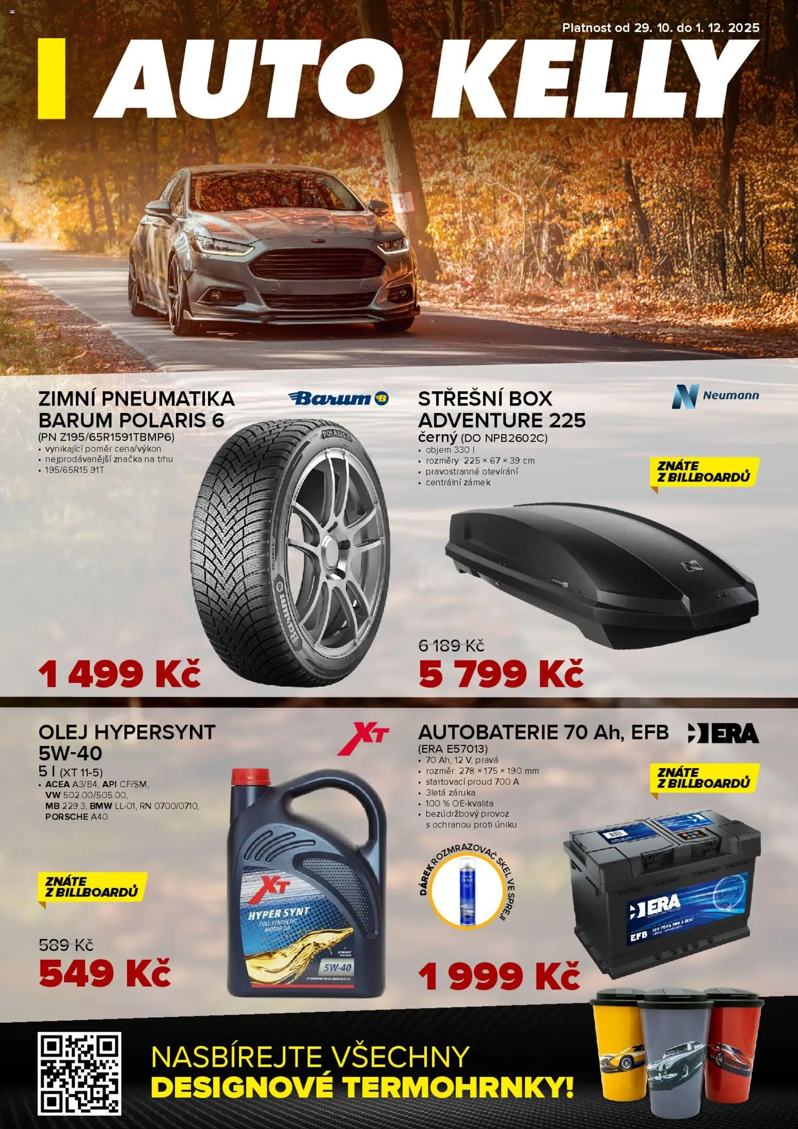 Auto Kelly leták - strana 1- platný od 29.10.2025