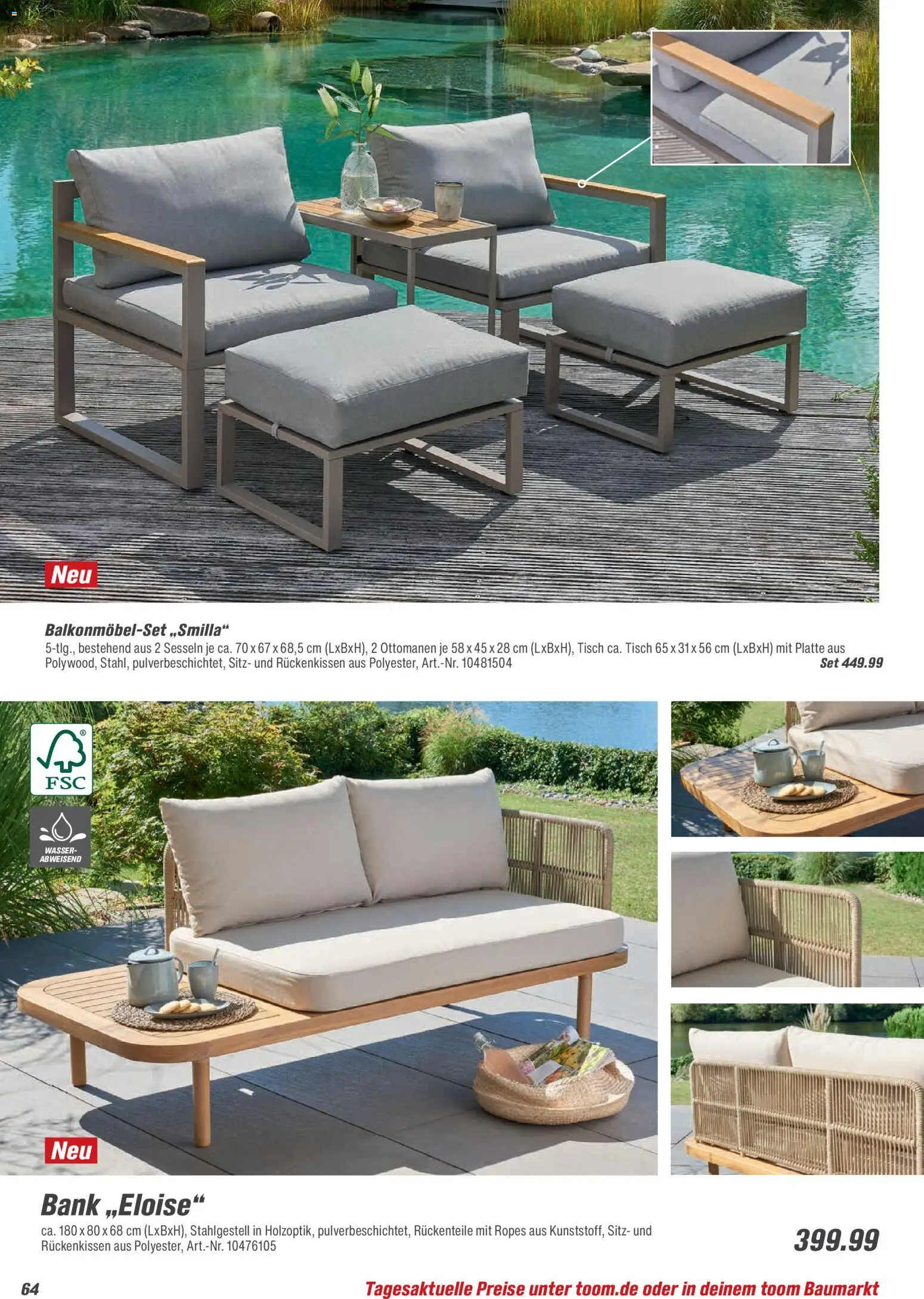 Toom Baumarkt  Gartenmöbel & Solar-Leuchten 2026 - Seite 64 - gültig ab 01.01.2026