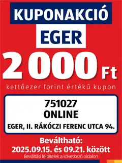 Előnézet Aldi Kupón Akció | Eger érvényes 2025.09.15.-tól