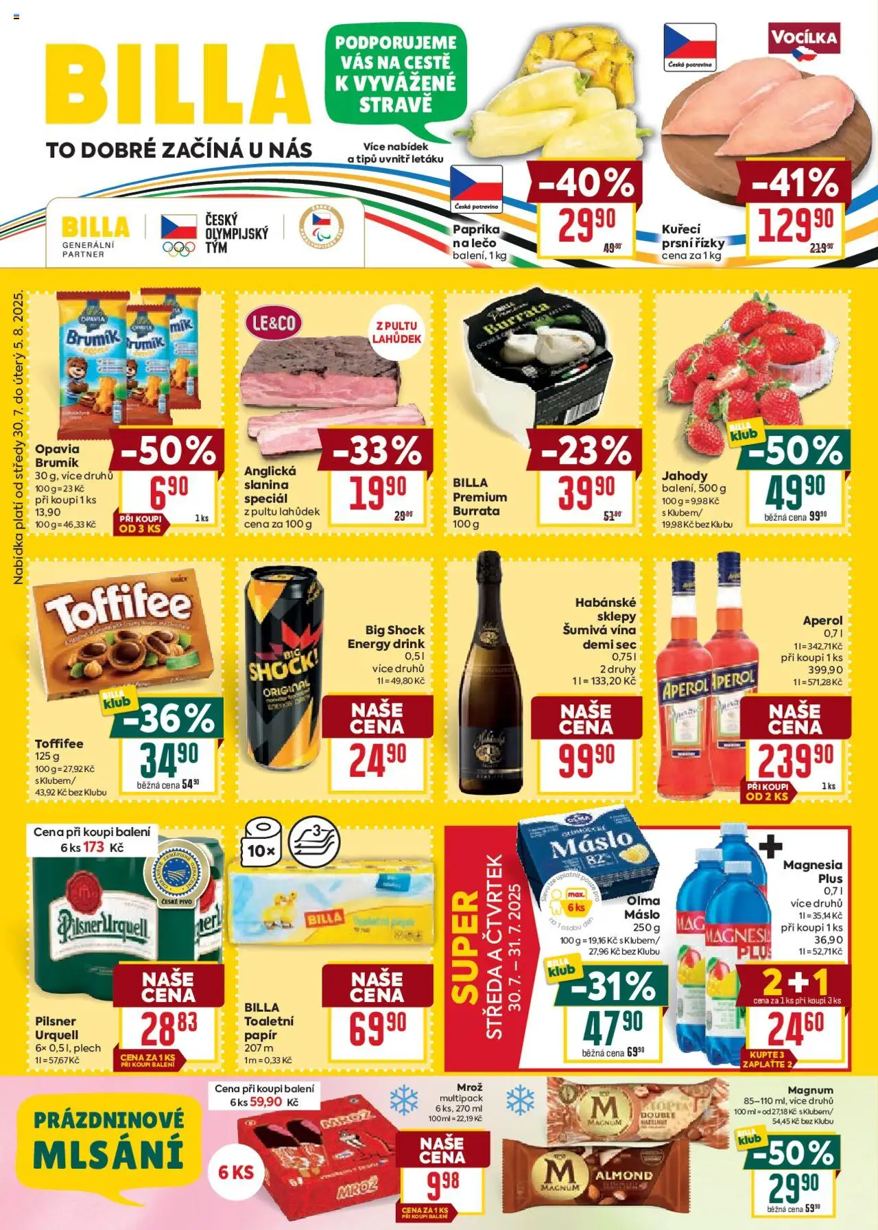 Billa Velký leták - strana 1- platný od 30.07.2025