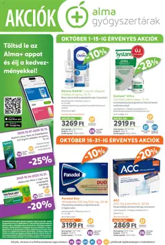 Előnézet Alma Gyógyszertárak Akciós újság érvényes 2025.10.01.-tól