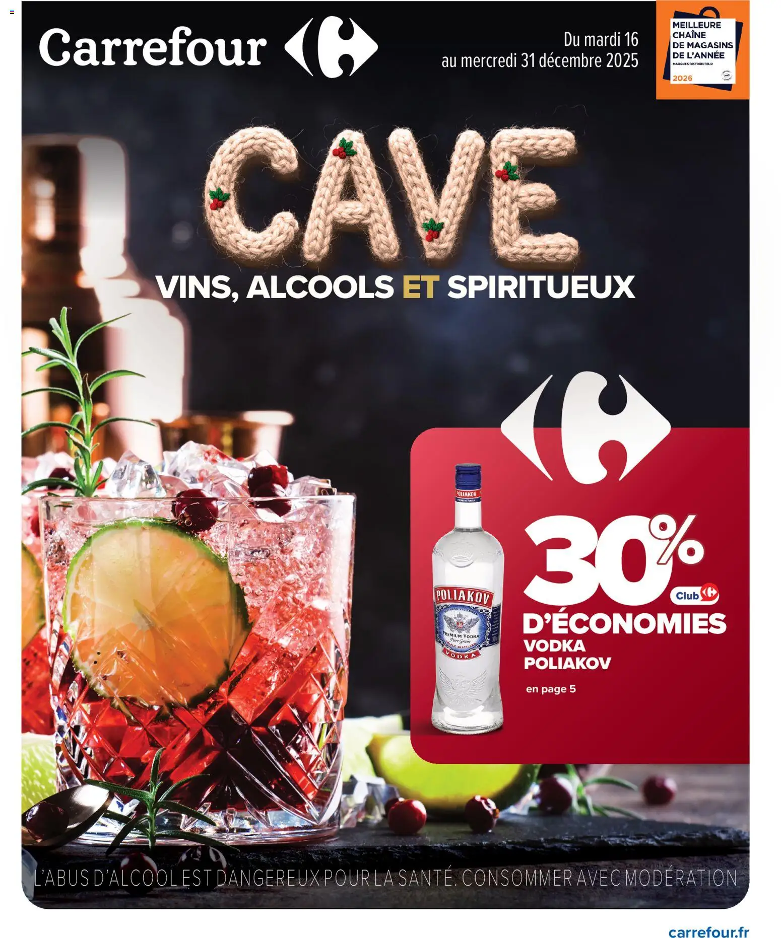 Carrefour Cave : vins, alcools et spiriteux - page 1 - valable à partir du 16/12/2025