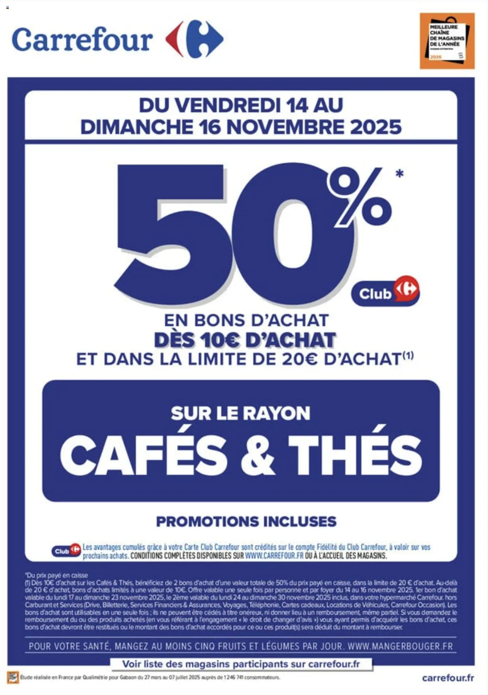 Carrefour Opération bons d’achat - page 1 - valable à partir du 14/11/2025