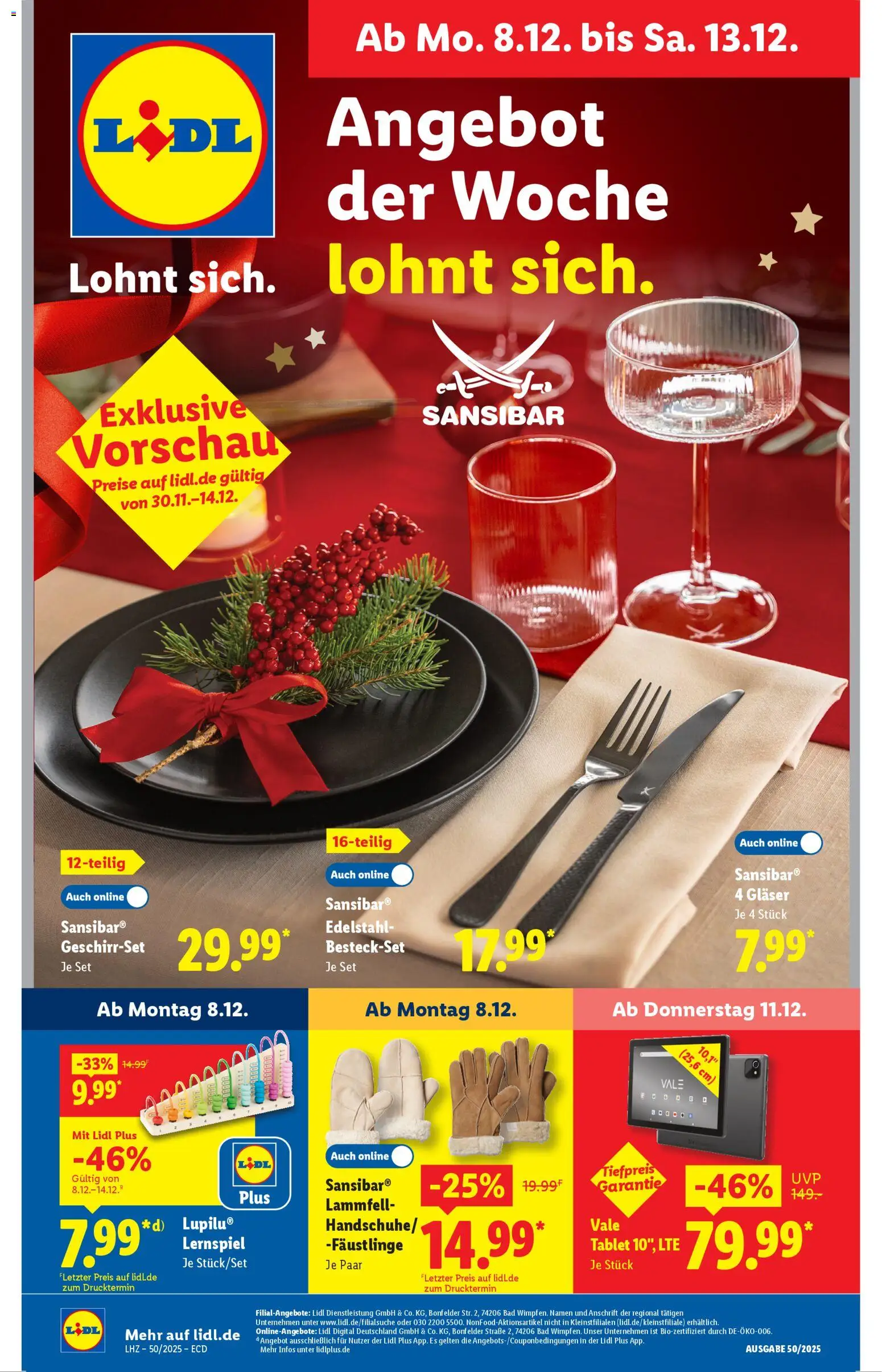 Lidl - Prospekt - Seite 1 - gültig ab 08.12.2025