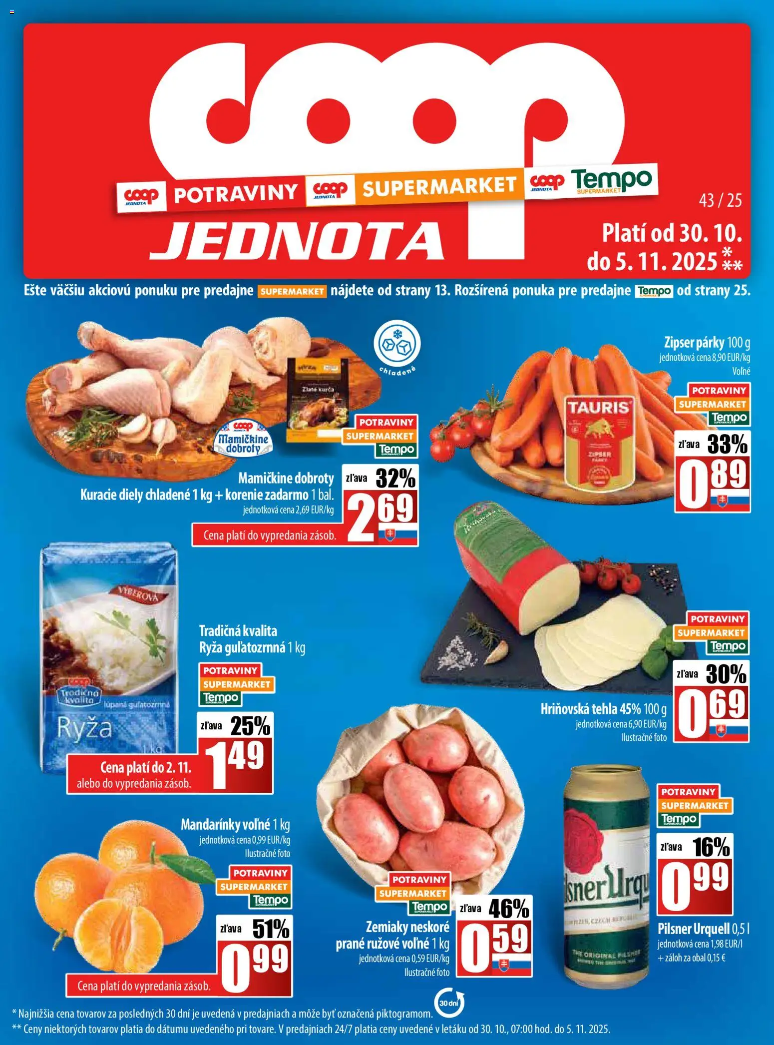 COOP Jednota leták - strana 1- platný od 30.10.2025