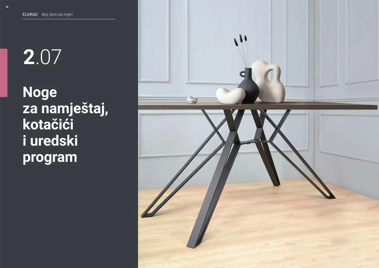 Elgrad - Noge za namještaj, kotačići i uredski program - stranica 1- važeći od 06.10.2025