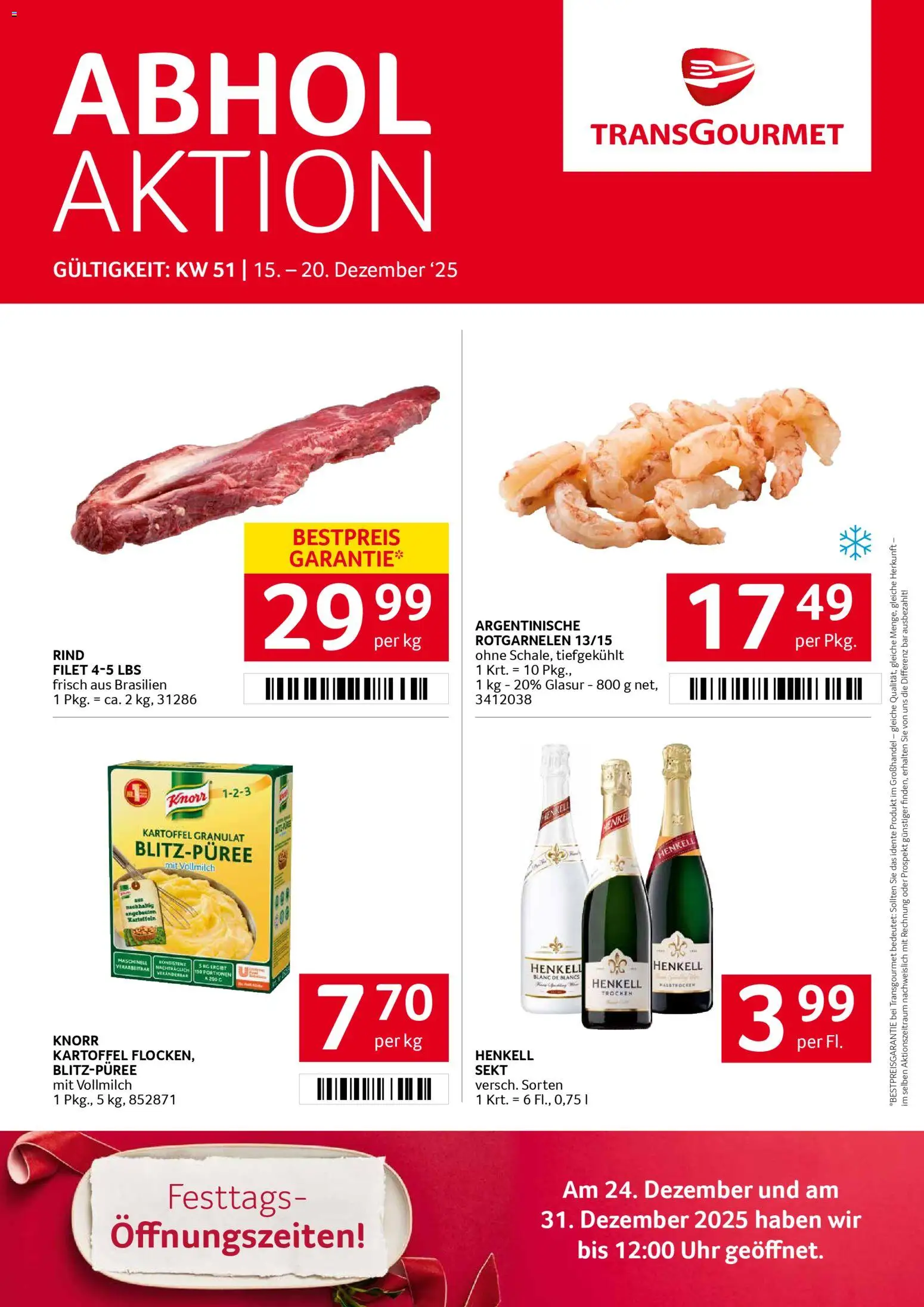 Transgourmet Flugblatt - Seite 1- gültig ab 15.12.2025