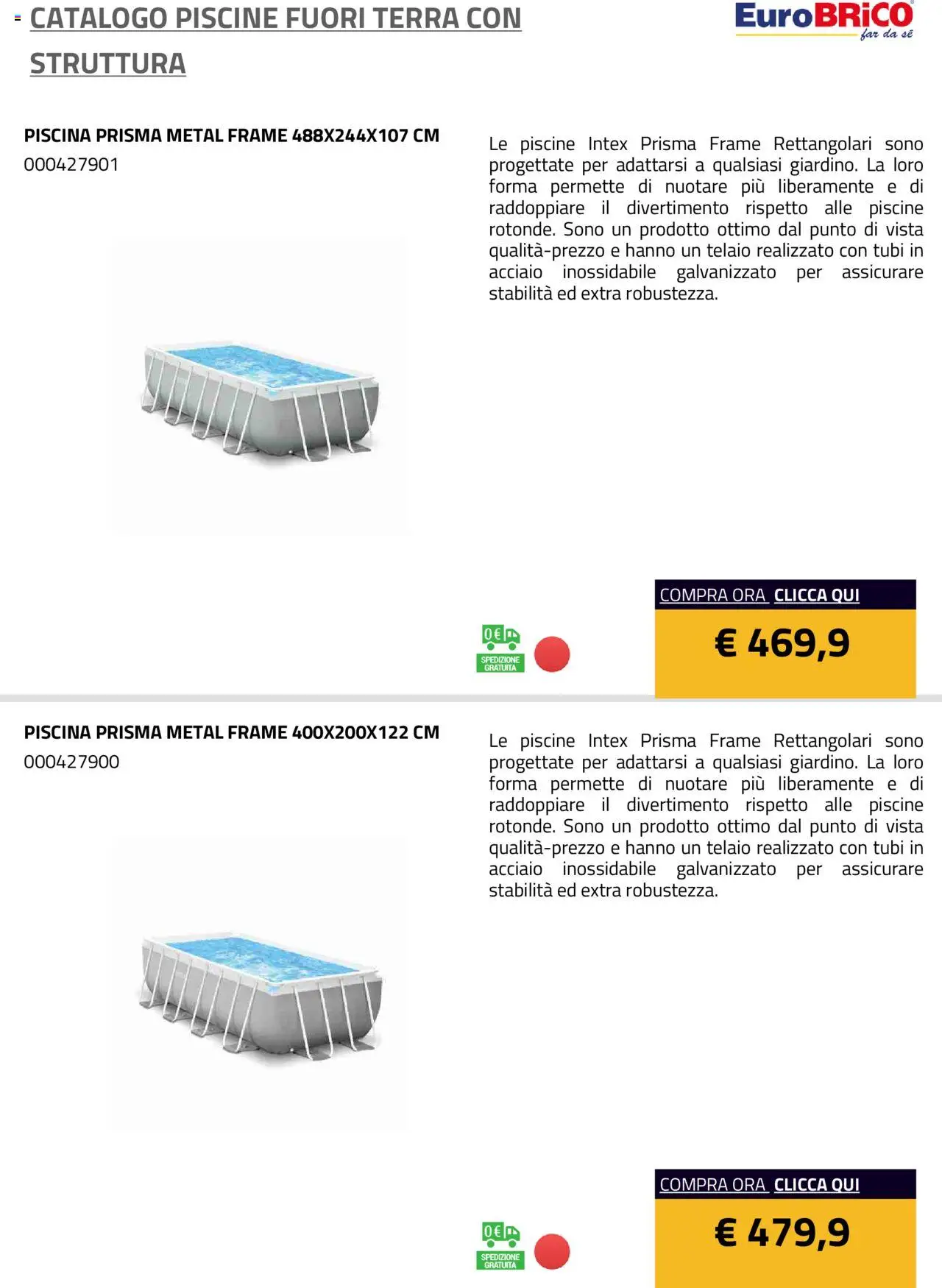 Eurobrico Piscine Fuori Terra con Struttura catalogo - pagina 12 - valido dal 23/07/2025