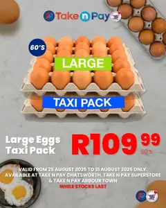 Preview Take n Pay Egg Deals valid from 25/08/2025