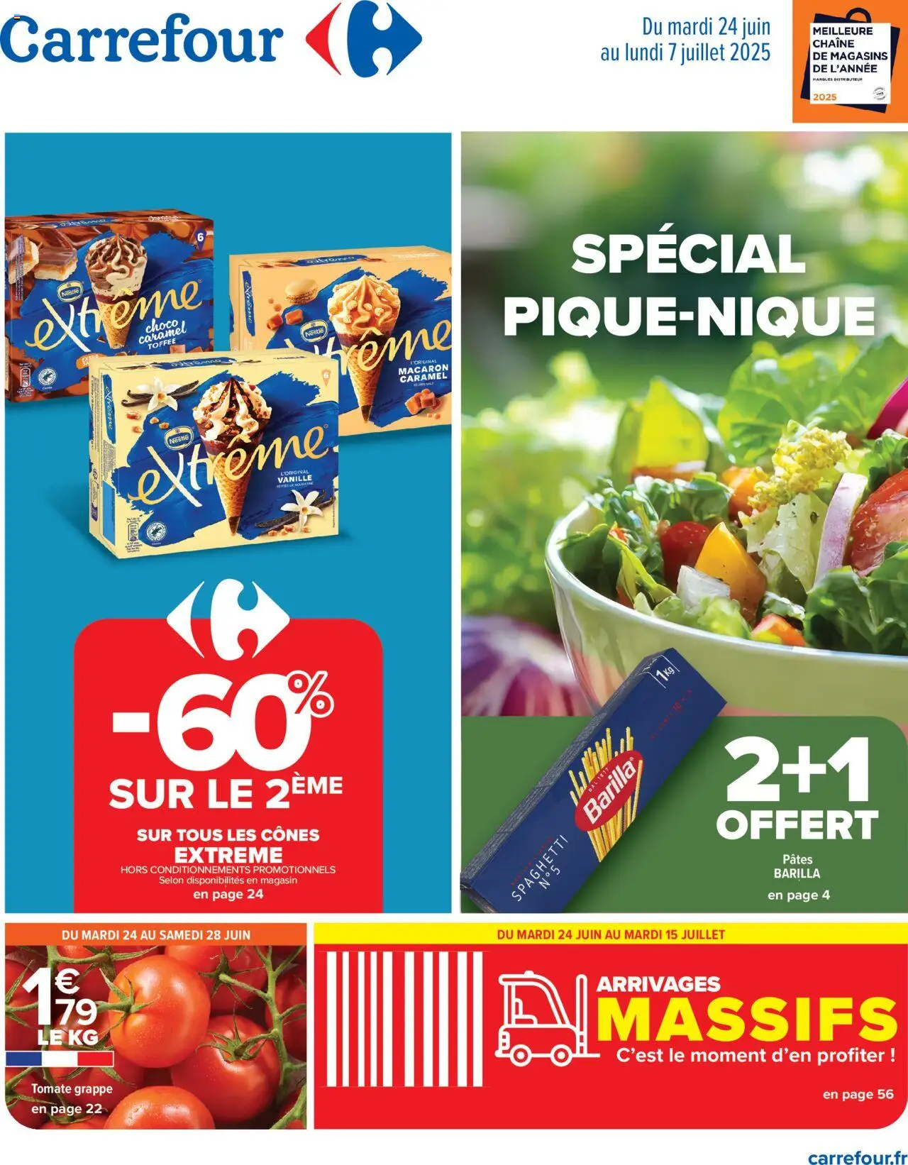 Carrefour catalogue semaine 26 - page 1 - valable à partir du 24/06/2025