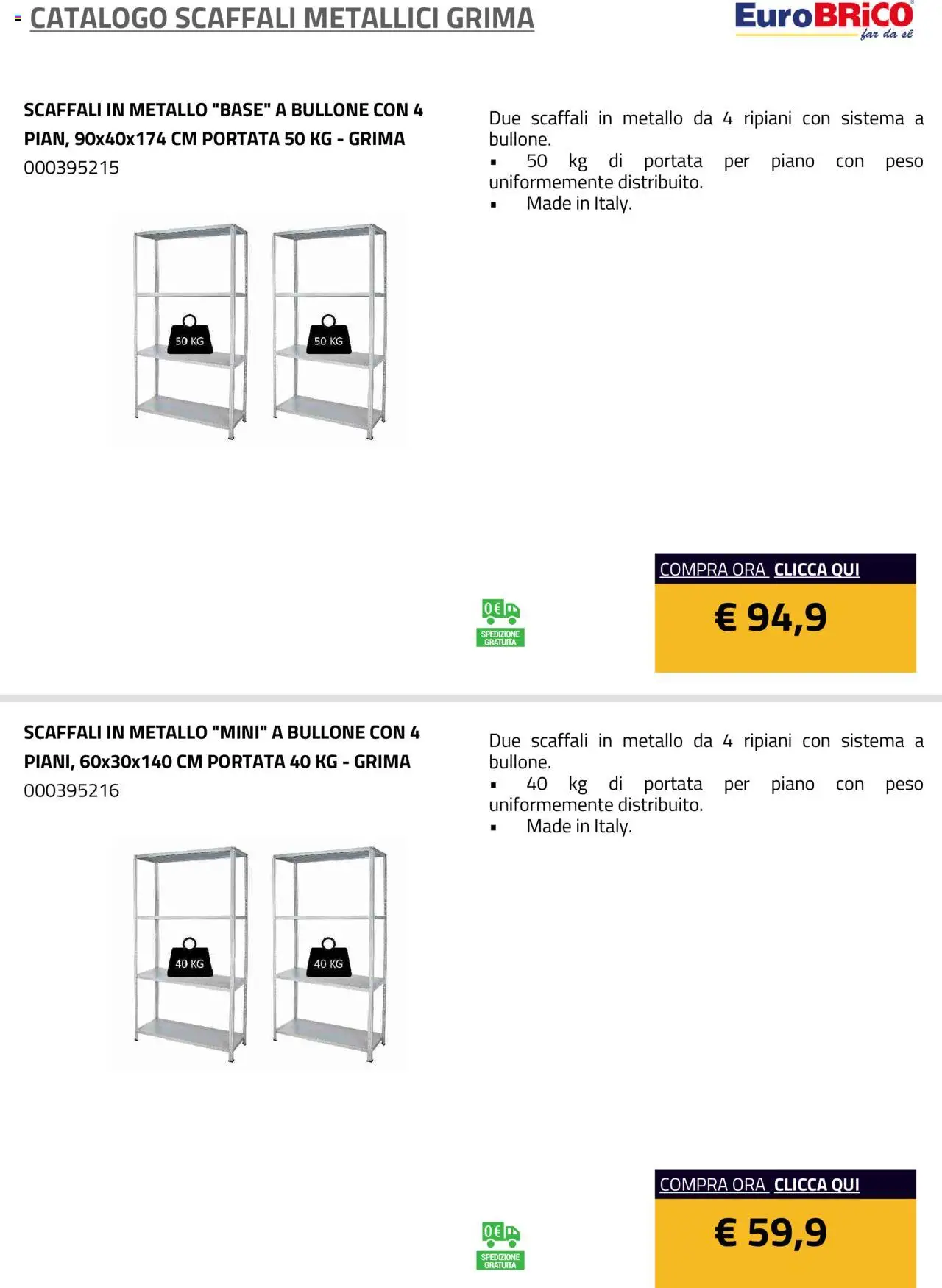 Eurobrico Scaffali metallici Grima catalogo - pagina 16 - valido dal 23/07/2025