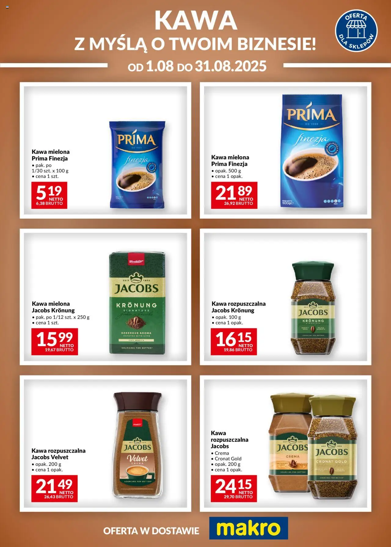 Makro Gazetka - Kawa Jacobs - strona 1- ważny od 01.08.2025