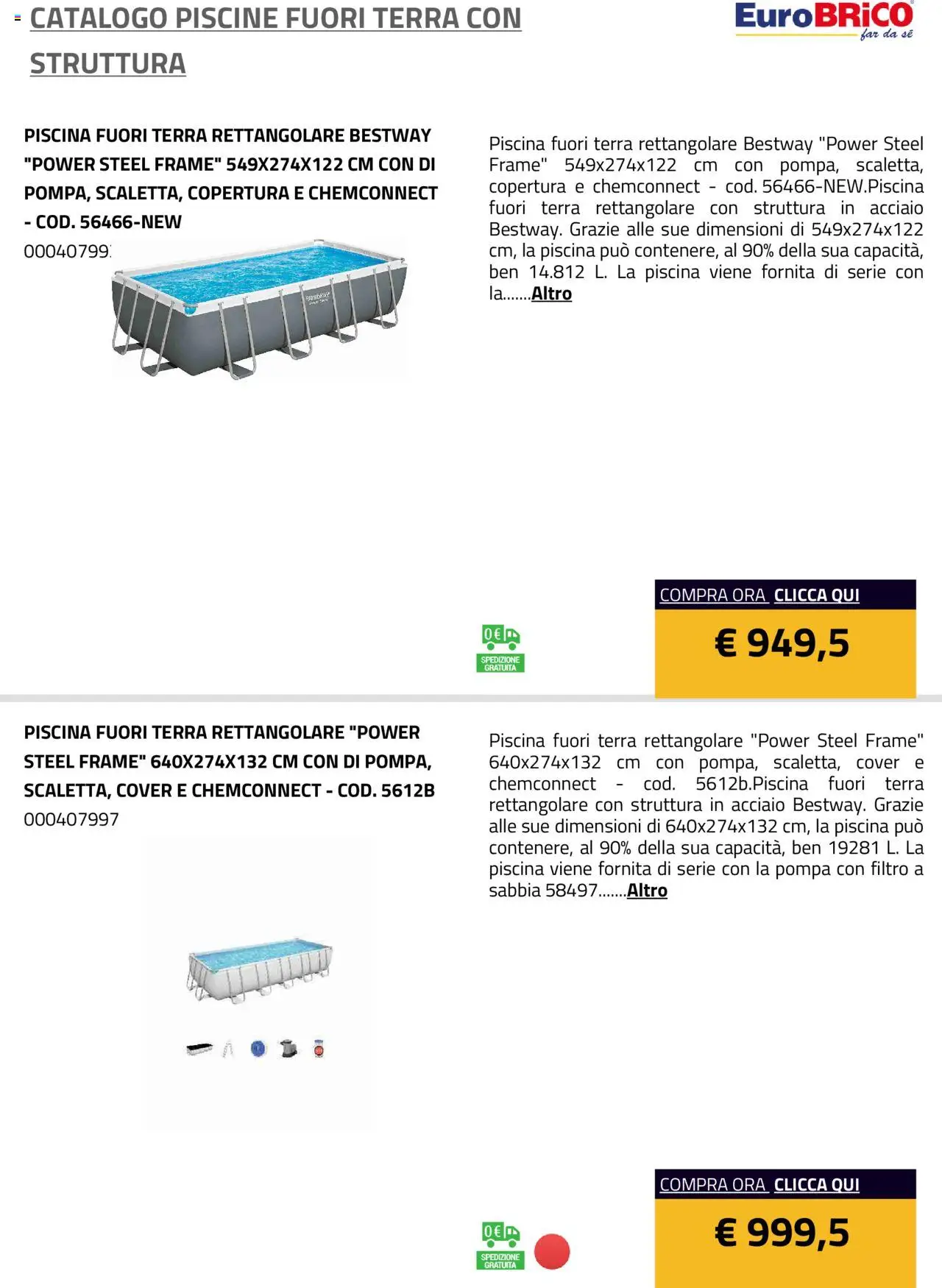 Eurobrico Piscine Fuori Terra con Struttura catalogo - pagina 7 - valido dal 23/07/2025