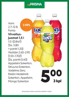 Esikatselu Prisma tarjoukset Fanta voimassa alkaen 02/07/2025