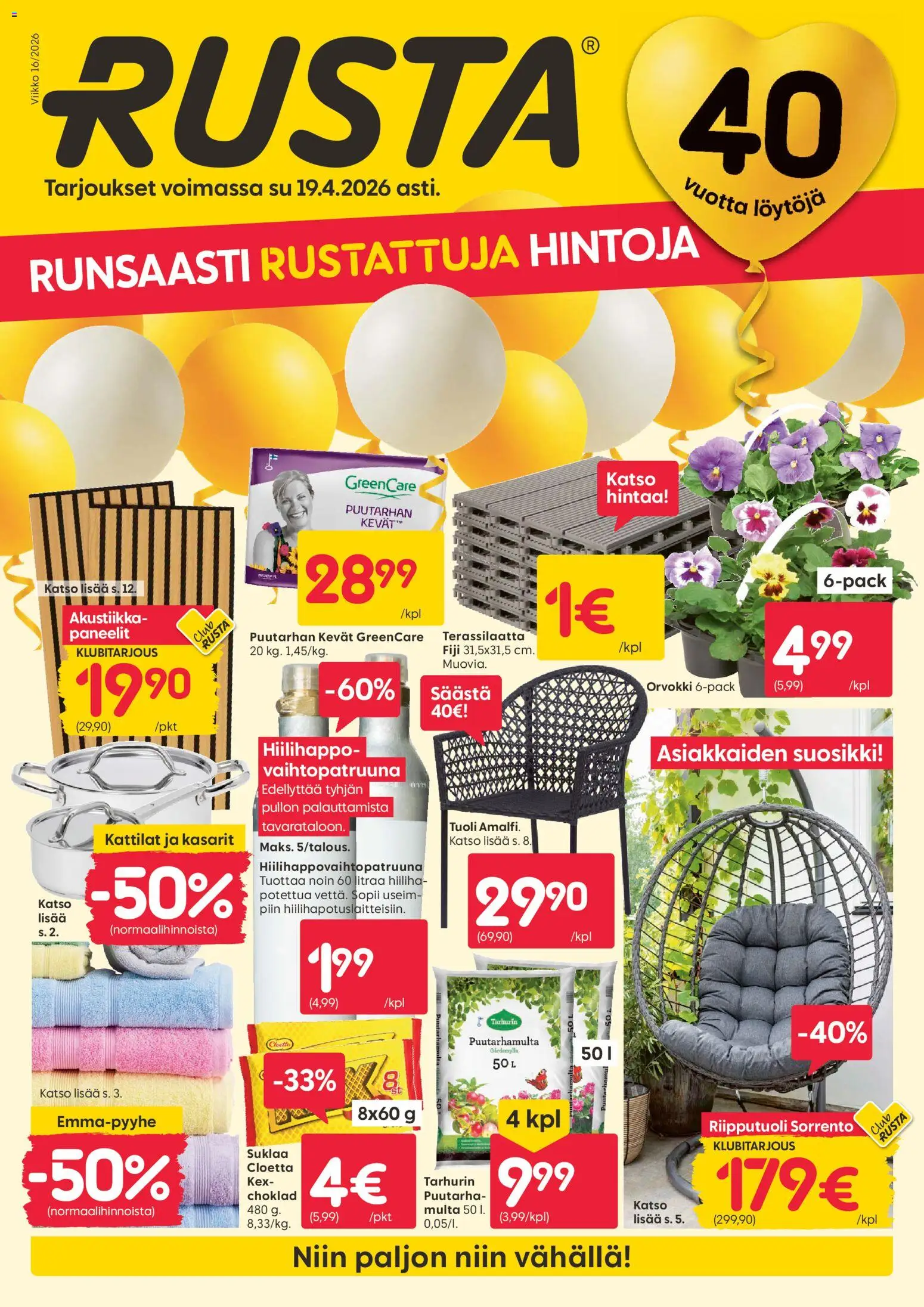 Rusta tarjoukset - sivu 1- voimassa alkaen 13/04/2026