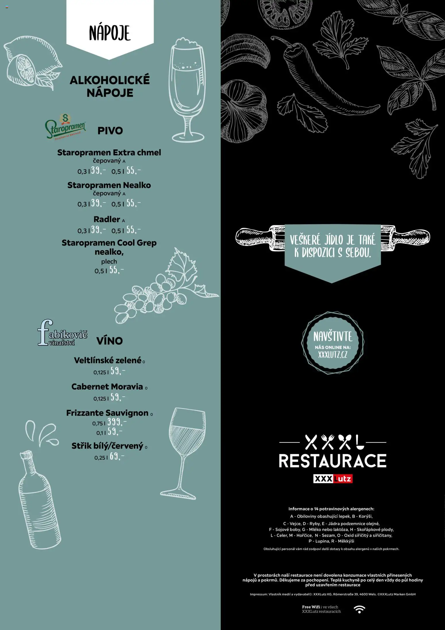 XXXLutz leták - Jídelní lístek  - strana 1- platný od 19.01.2026