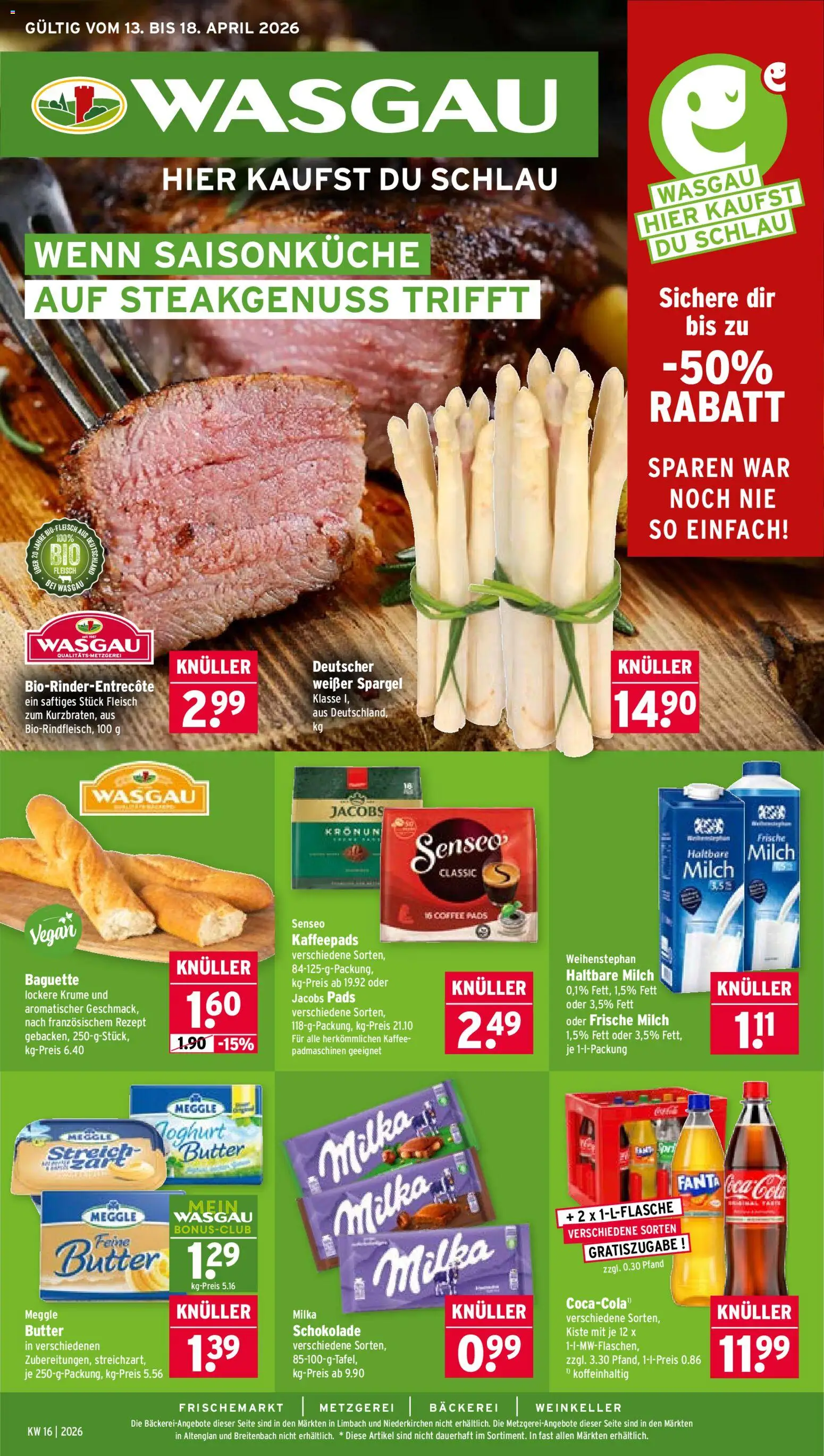 Wasgau Prospekt 	 - Seite 1 - gültig ab 13.04.2026