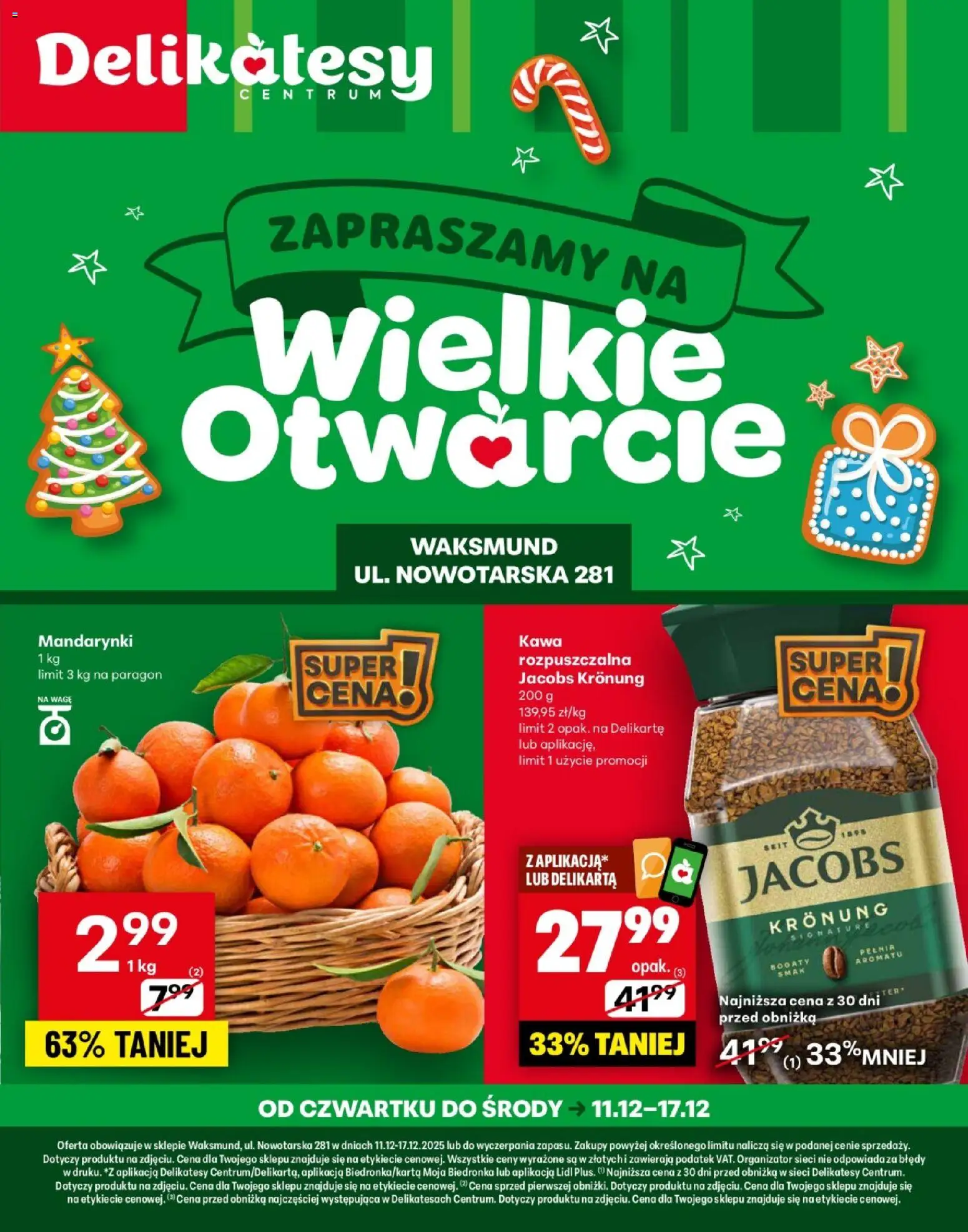 Delikatesy Centrum Gazetka - Waksmund Otwarcie - strona 1- ważny od 11.12.2025