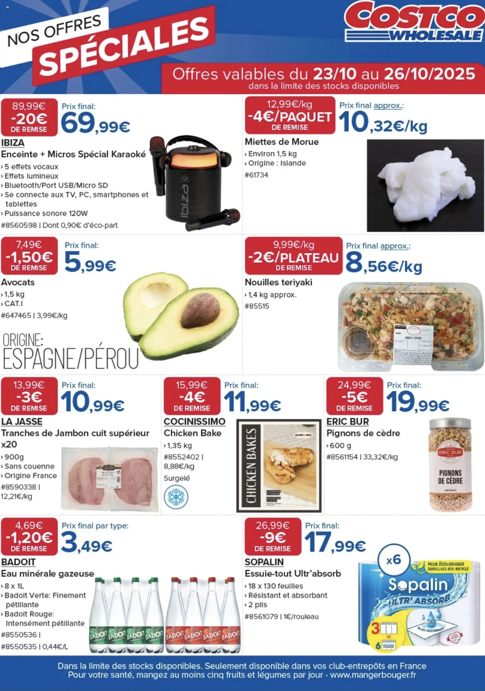 Costco Nos offres spéciales - page 1 - valable à partir du 23/10/2025