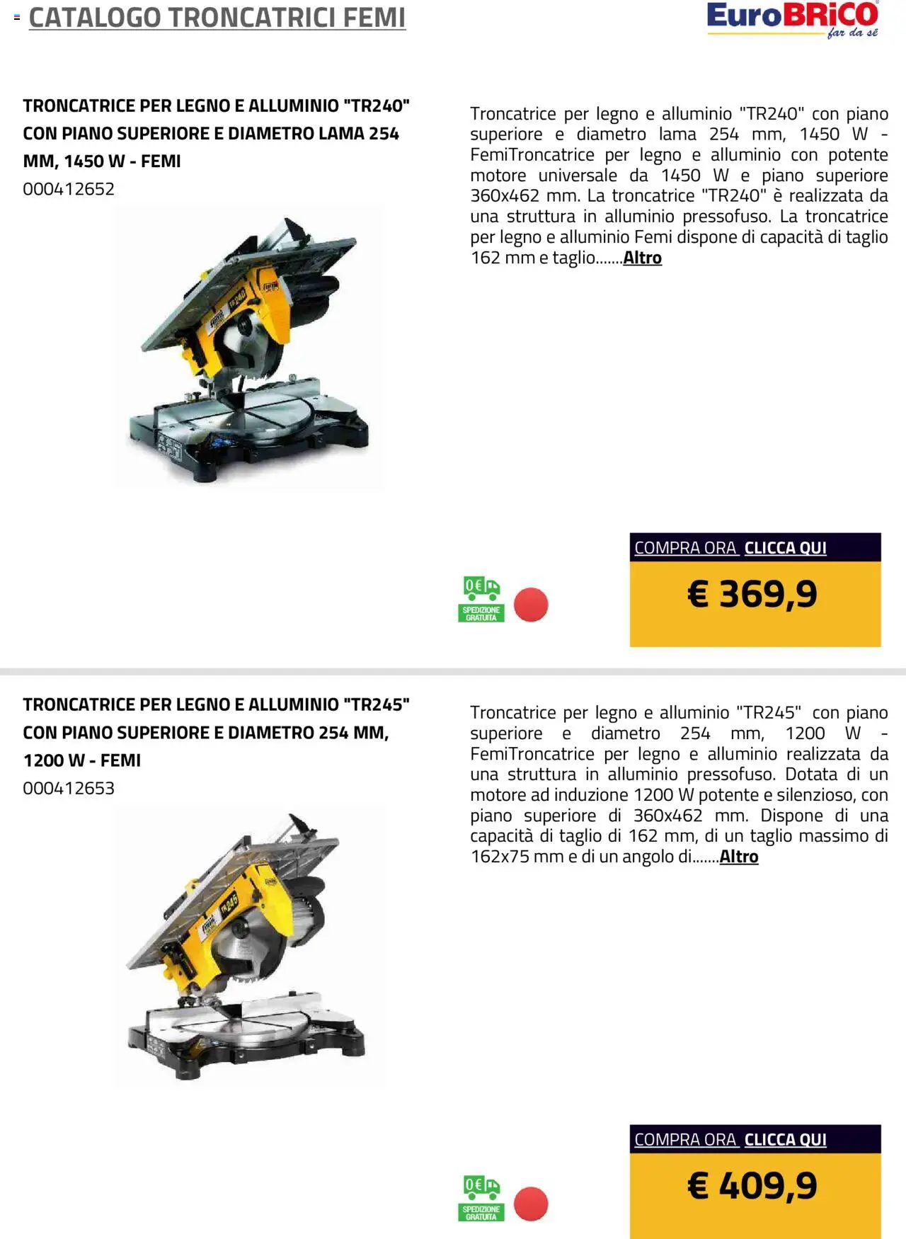Eurobrico Troncatrici Femi catalogo - pagina 7 - valido dal 23/07/2025